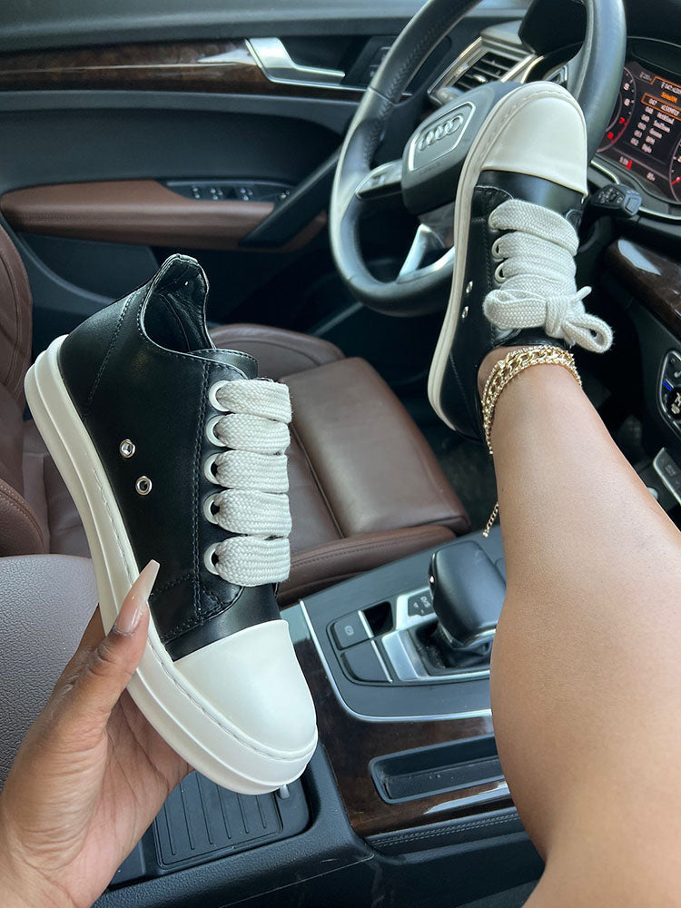 PU Low Top Sneakers - Bold Muse Co