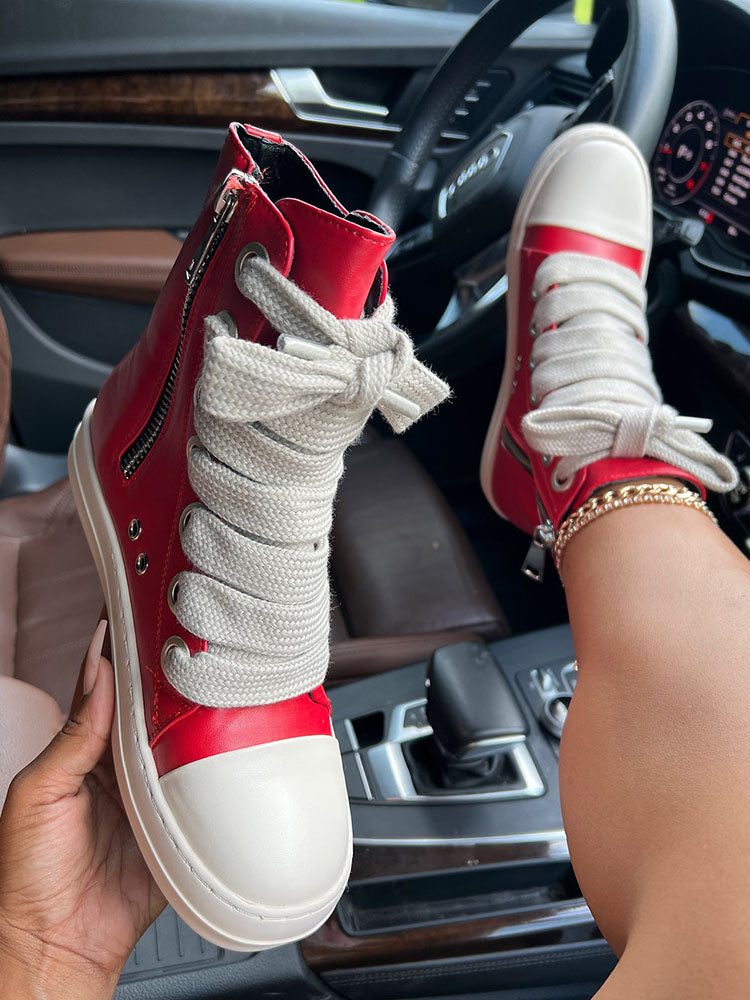 PU High-Top Sneaker - Bold Muse Co