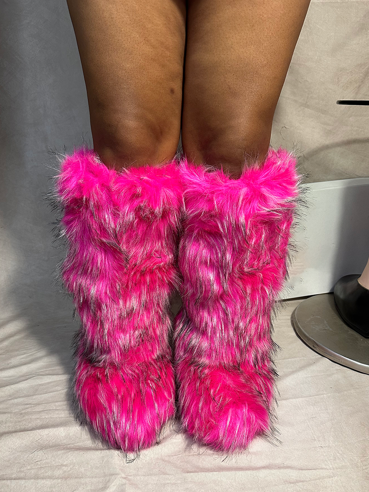 Fluffy Statement Faux Fur Boots