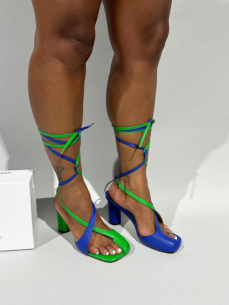 Open Toe Lace-Up Sandals - Bold Muse Co