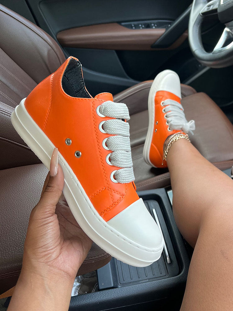 PU Low Top Sneakers - Bold Muse Co