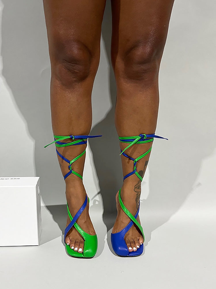 Open Toe Lace-Up Sandals - Bold Muse Co