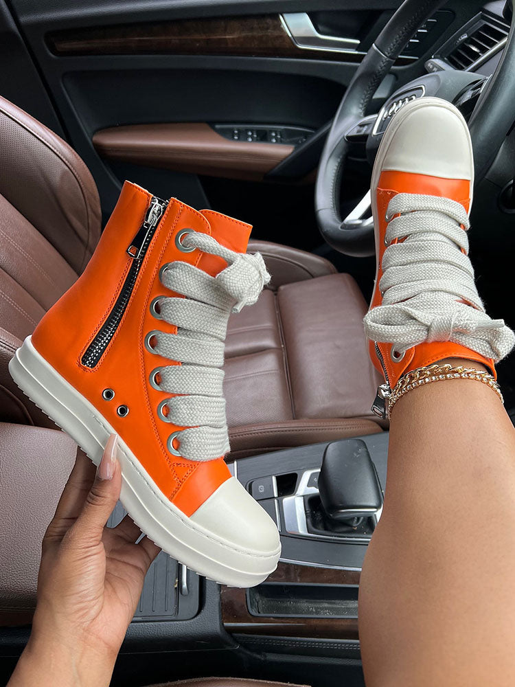 PU High-Top Sneaker - Bold Muse Co