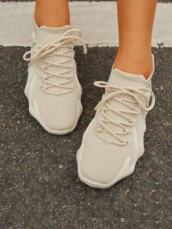 Lace-up Knit Breathable Sneakers - Bold Muse Co