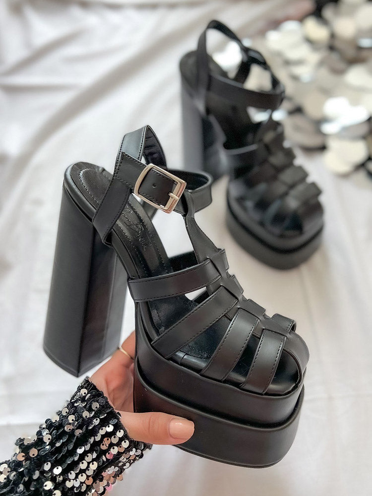 Braid Platform Chunky Heel Sandals - Bold Muse Co