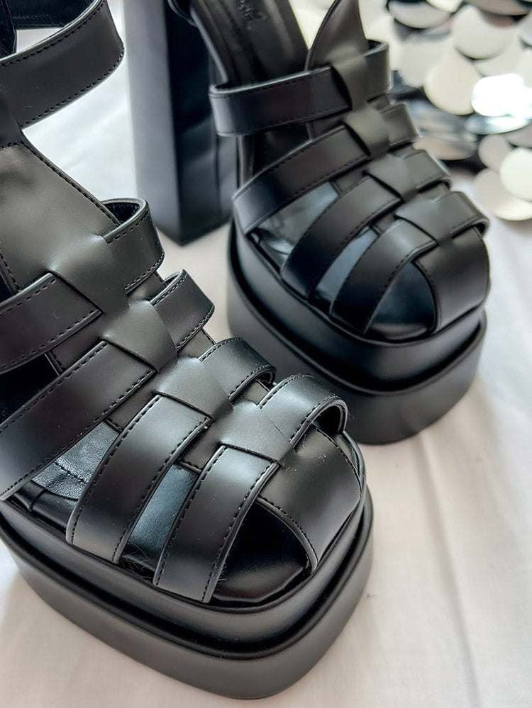 Braid Platform Chunky Heel Sandals - Bold Muse Co