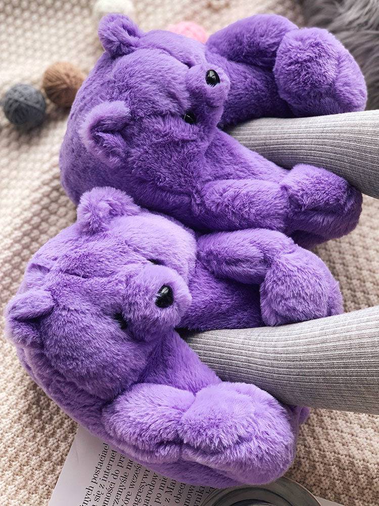 Fluffy Teddy Bear Slippers - Bold Muse Co