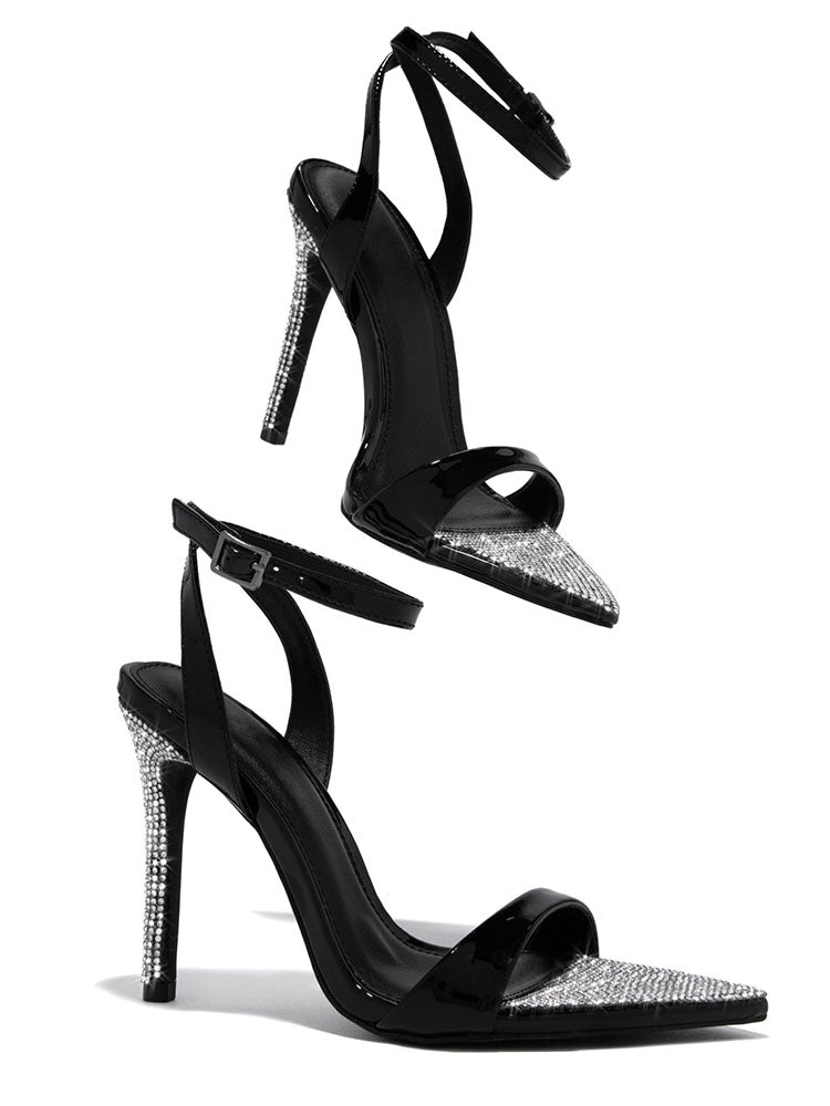 Rhinestone Pointed Toe Heels - Bold Muse Co