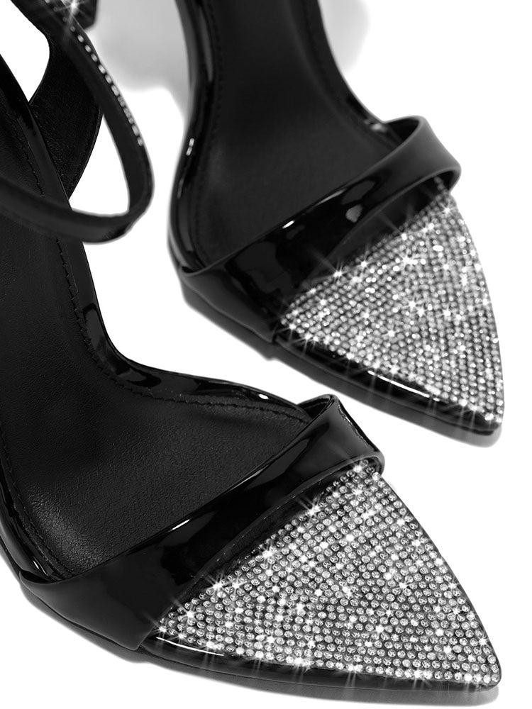 Rhinestone Pointed Toe Heels - Bold Muse Co