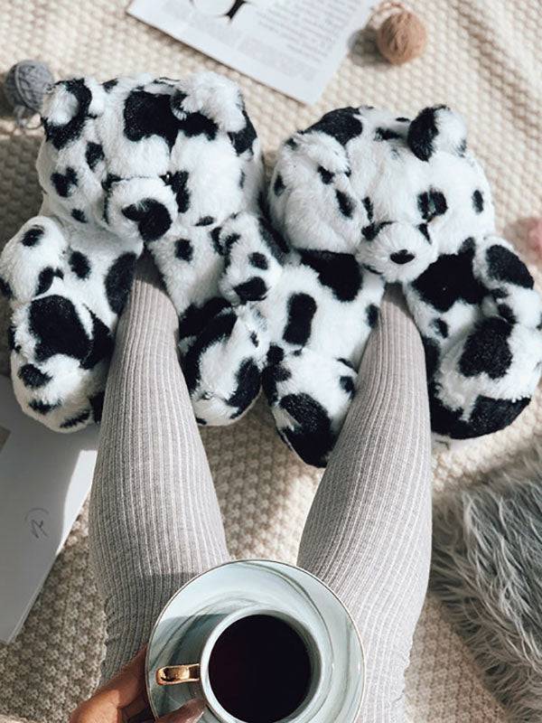 Fluffy Teddy Bear Slippers - Bold Muse Co