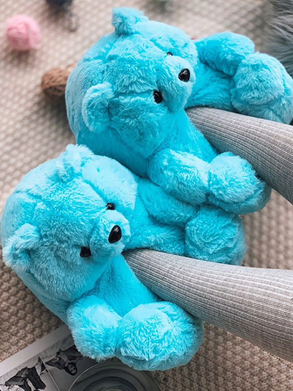 Fluffy Teddy Bear Slippers - Bold Muse Co