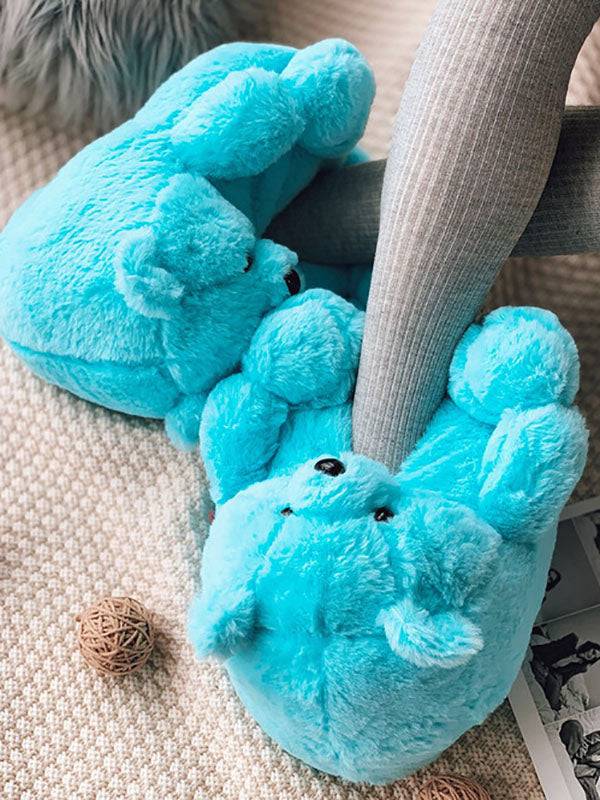 Fluffy Teddy Bear Slippers - Bold Muse Co