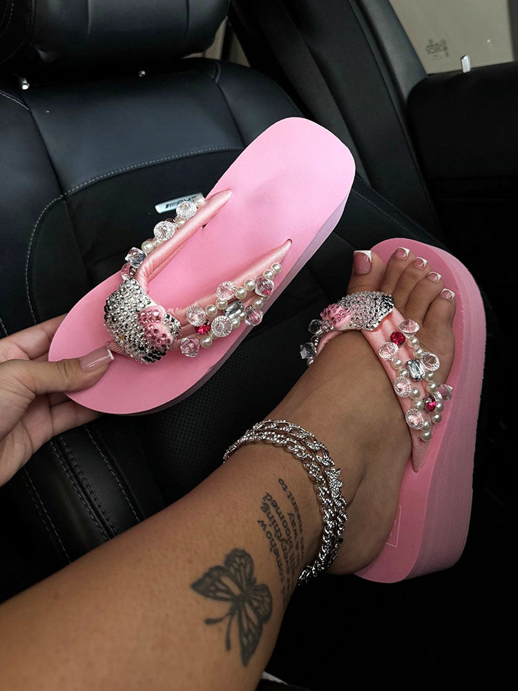 Cute Kitty Platform Flip Flops