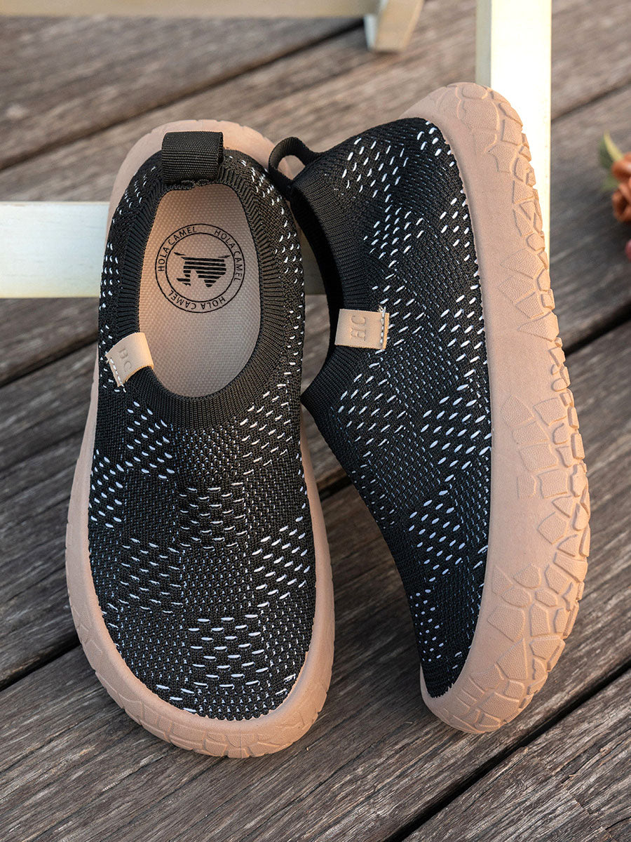 Graffiti Knit Slip-On Loafers