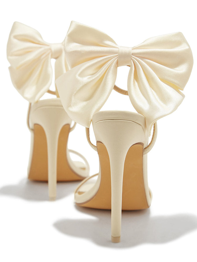 Fairytale Ankle Strap Bow Decor Heel - Bold Muse Co