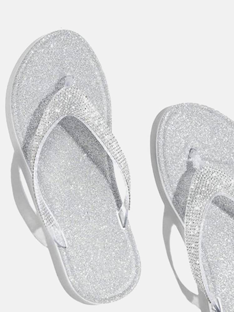 Rhinestone Sequin Flip-Flops - Bold Muse Co