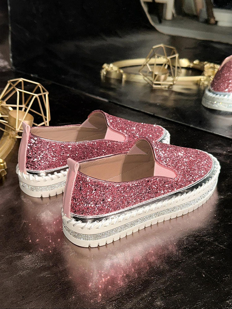 Glitter Slip-On Loafers