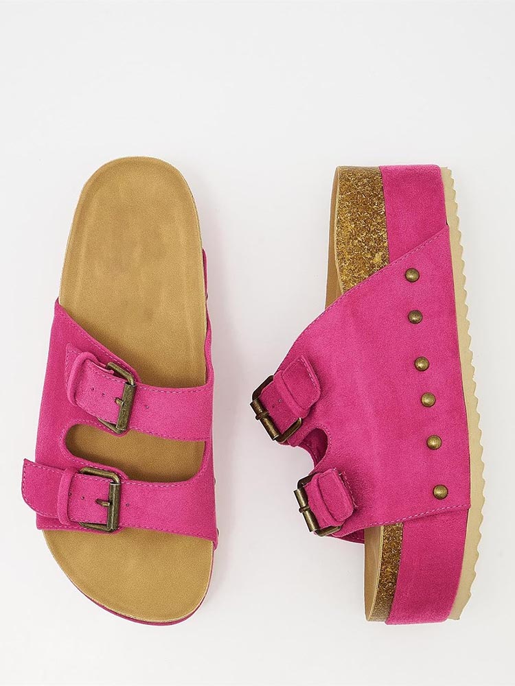 Double Buckle Strap Platform Sandals - Bold Muse Co