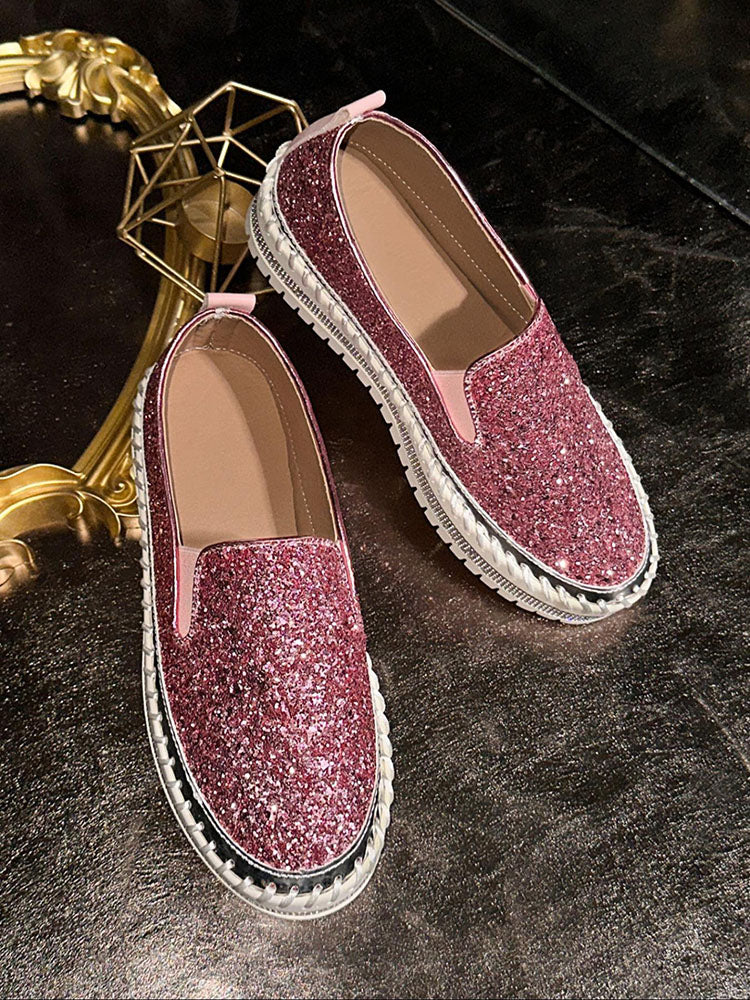 Glitter Slip-On Loafers