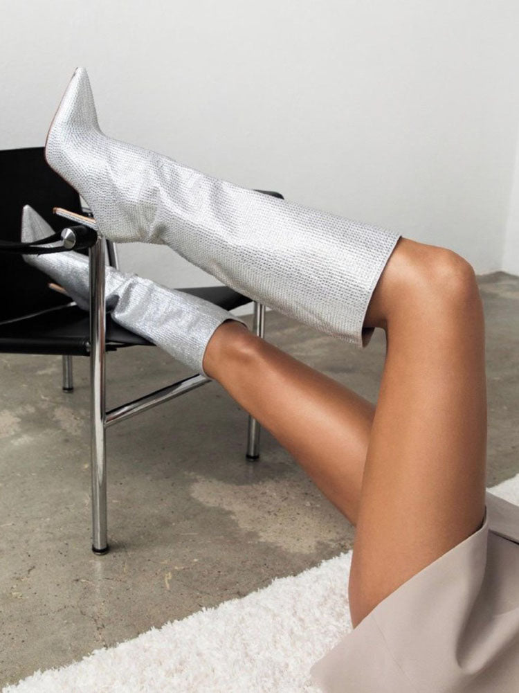 Crystal-Embellished Suede Boots - Bold Muse Co
