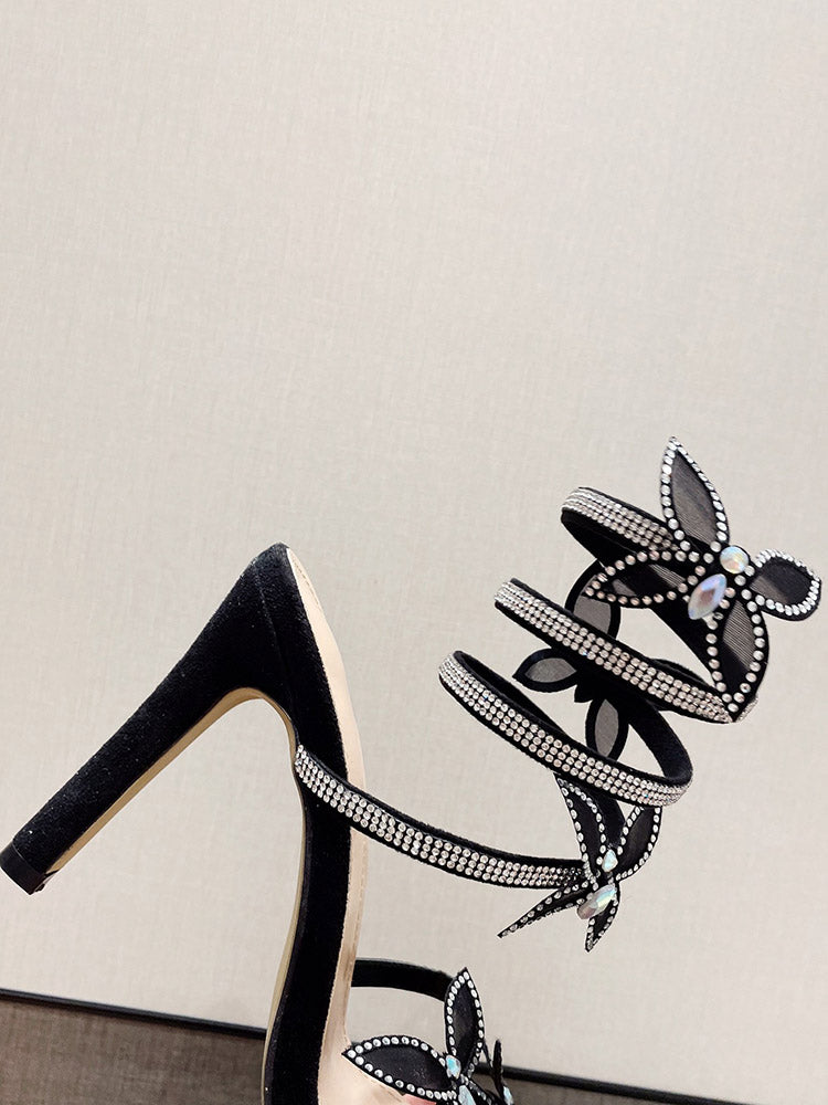 Butterfly Ankle-Wrap Sandals - Bold Muse Co
