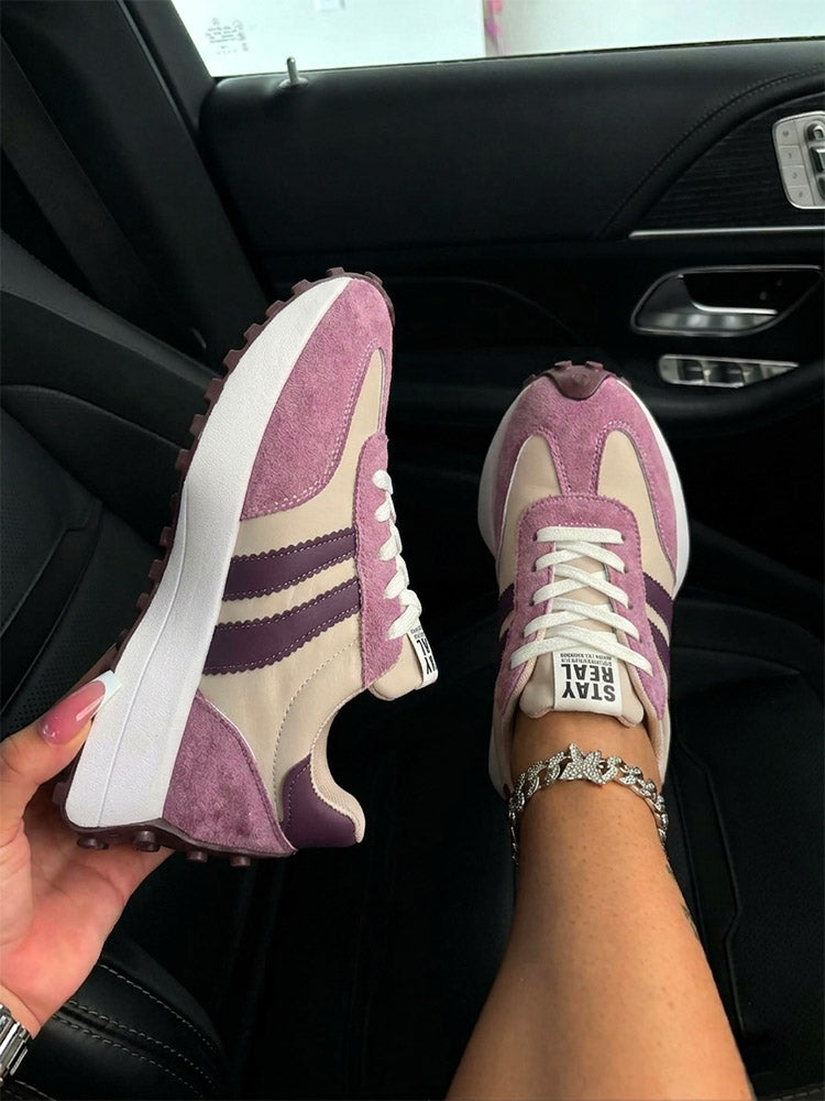 Classic Contrast Platform Sneakers