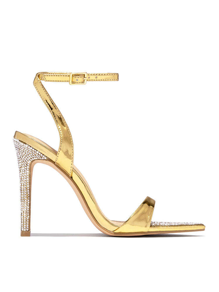 Rhinestone Pointed Toe Heels - Bold Muse Co