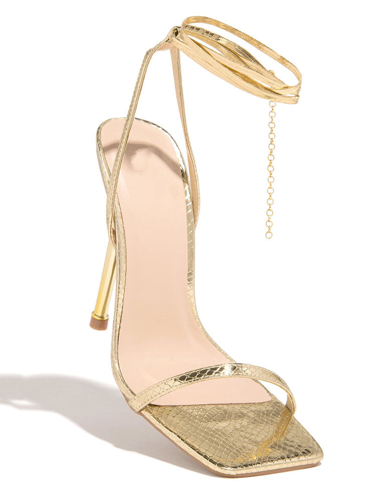 Square Toe Ankle Strap Sandals - Bold Muse Co