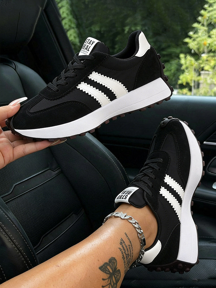 Classic Contrast Platform Sneakers