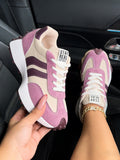 Classic Contrast Platform Sneakers