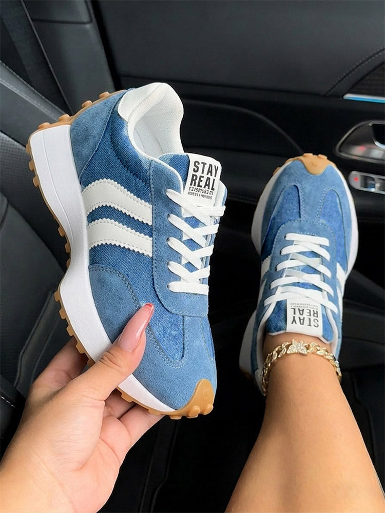 Classic Contrast Platform Sneakers