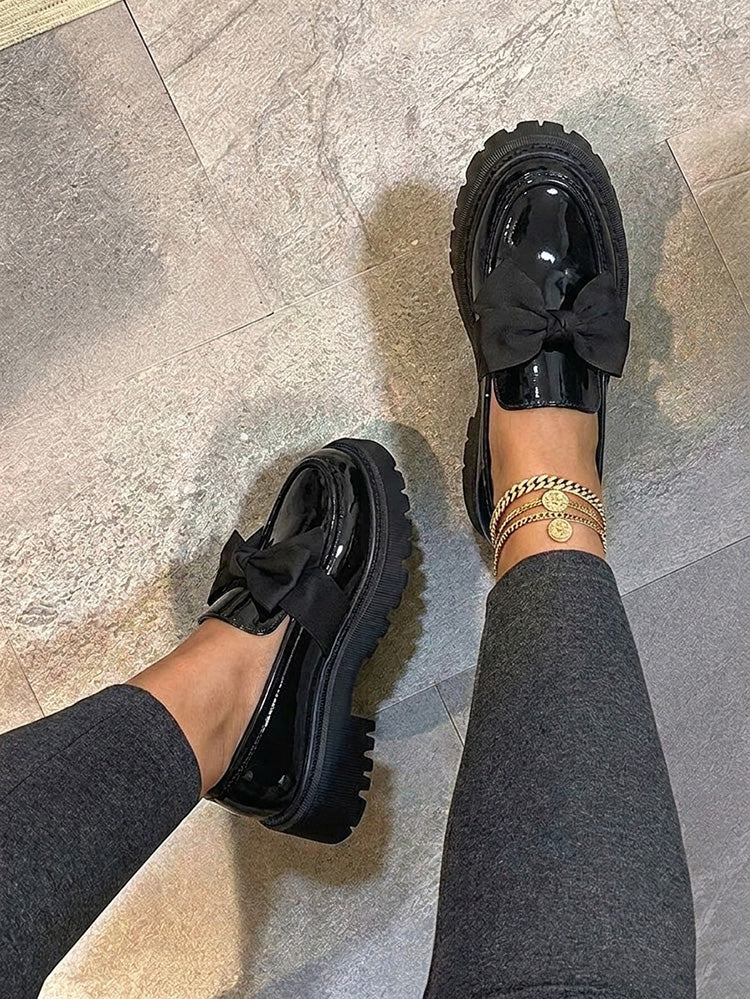 Leopard Suede Bow Loafers