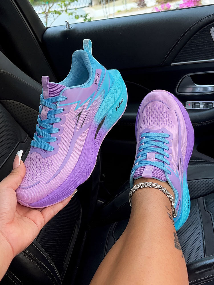 Gradient Thick Sole Athletic Sneakers