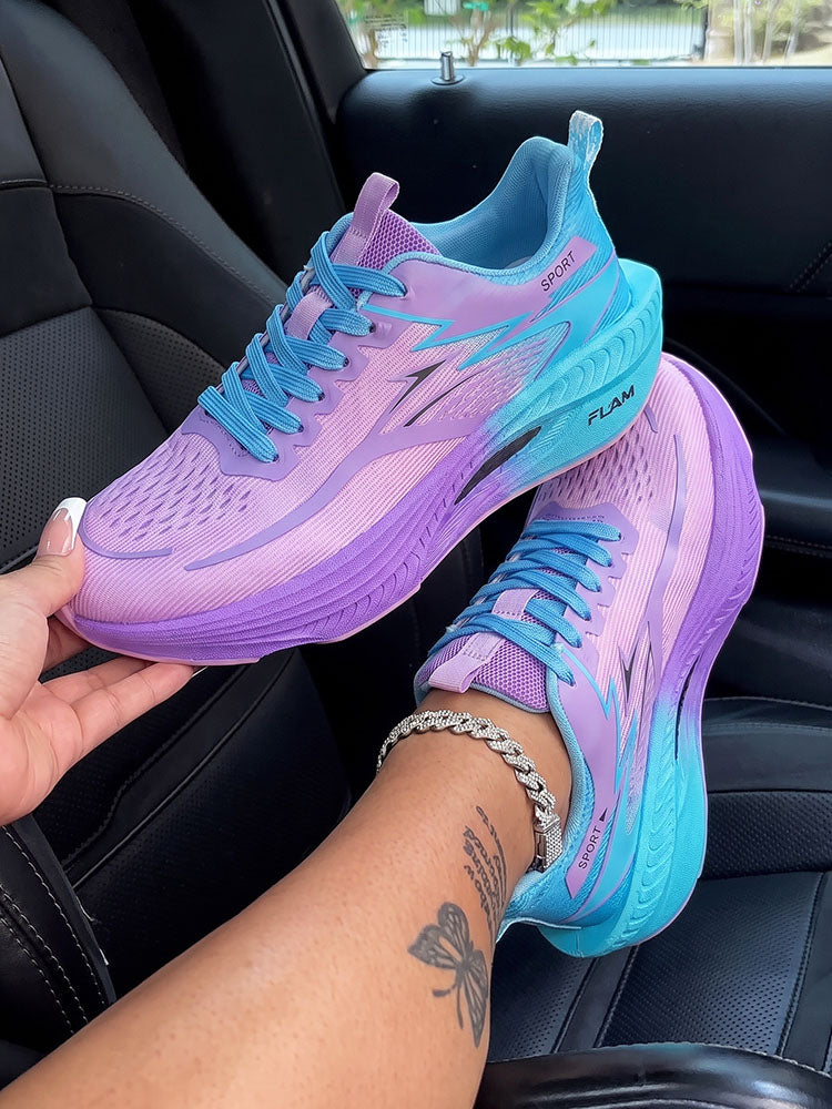 Gradient Thick Sole Athletic Sneakers