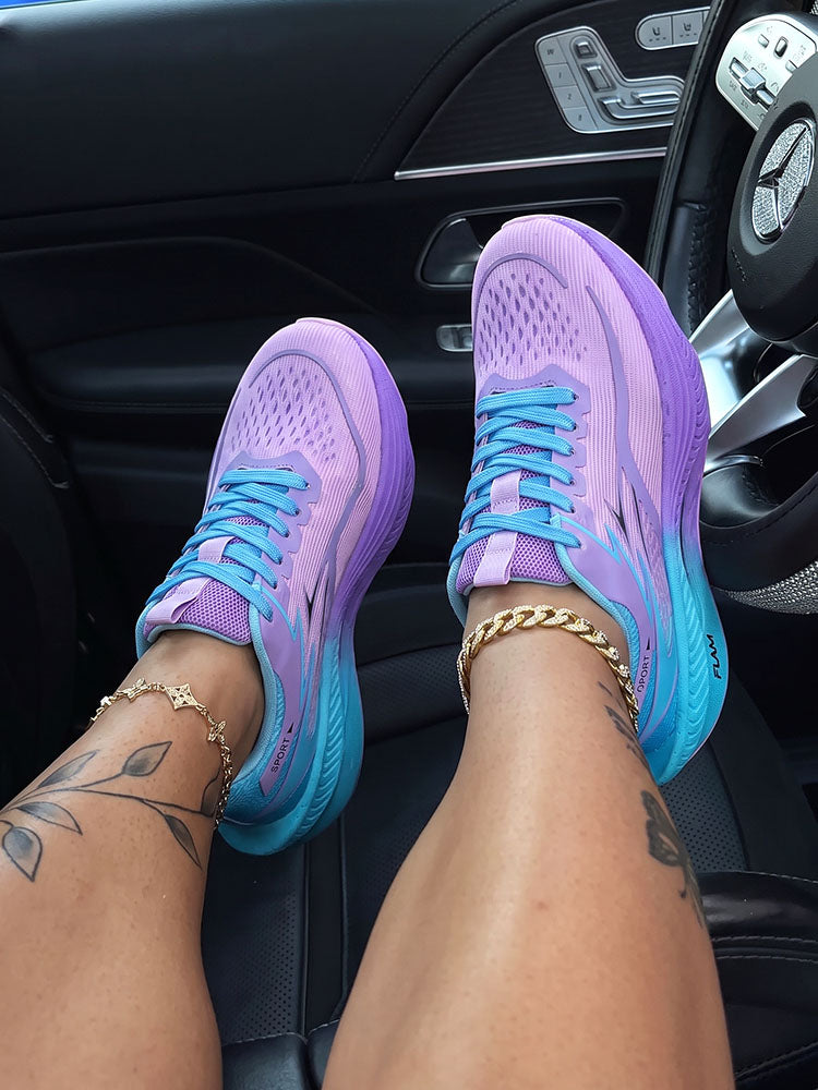 Gradient Thick Sole Athletic Sneakers