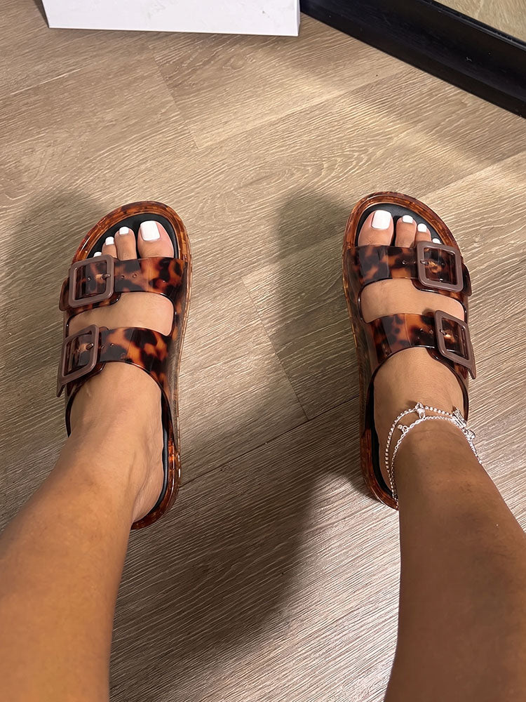 Jelly Double Buckle Sandals