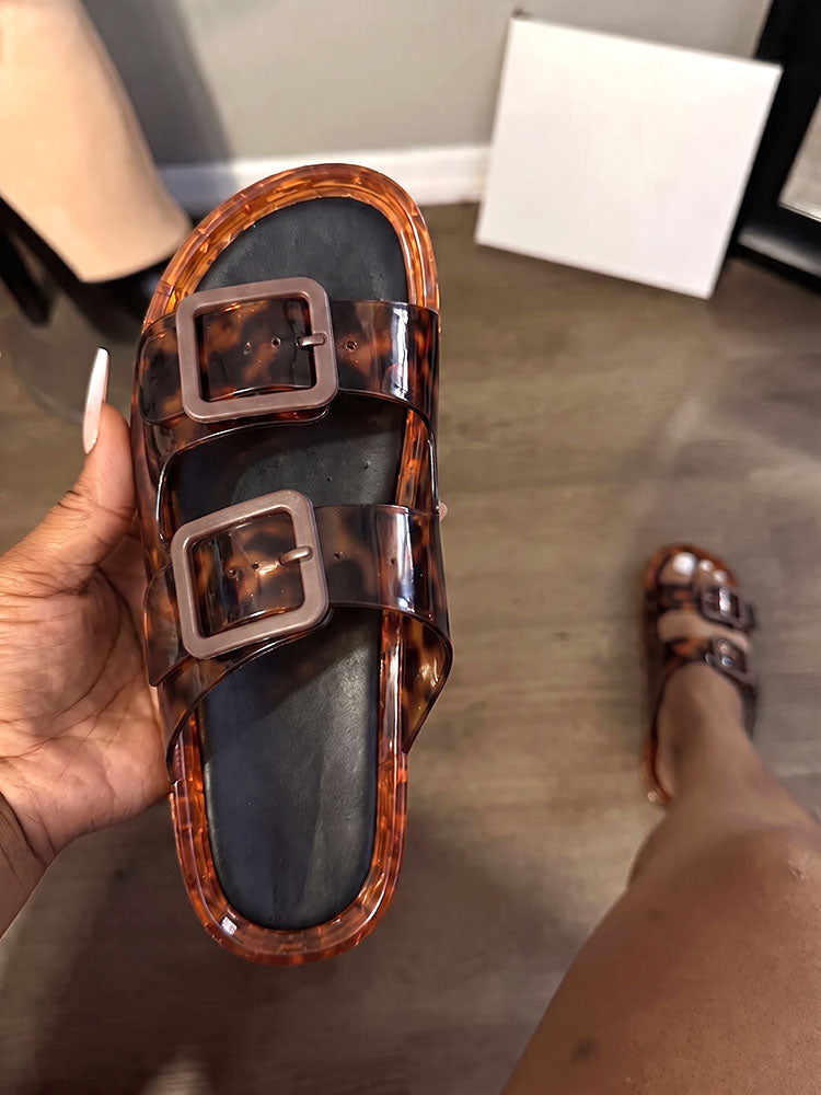 Jelly Double Buckle Sandals