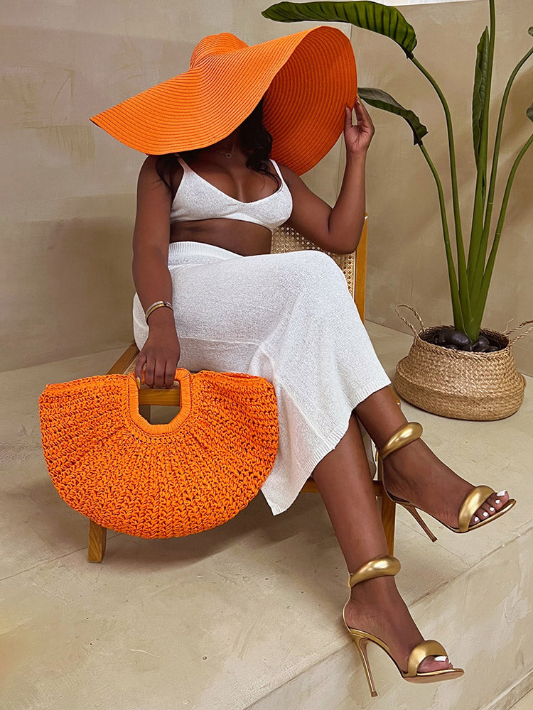 Beach Vibe Straw Bag & Hat - Bold Muse Co