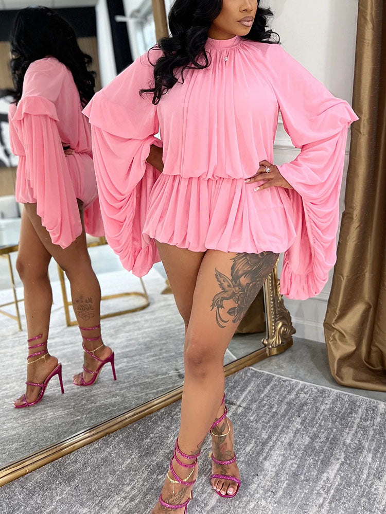 Dream Ruffle Draped Romper