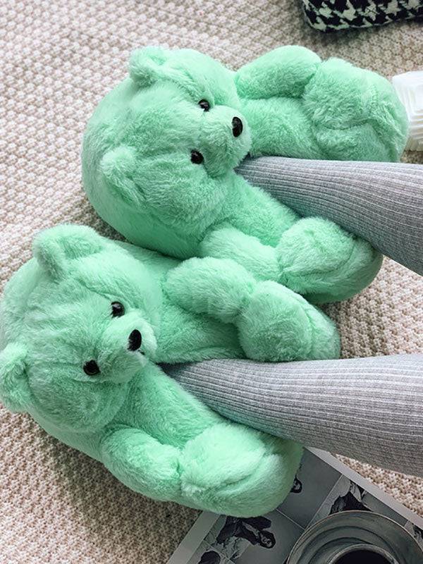 Fluffy Teddy Bear Slippers - Bold Muse Co