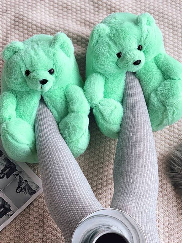 Fluffy Teddy Bear Slippers - Bold Muse Co