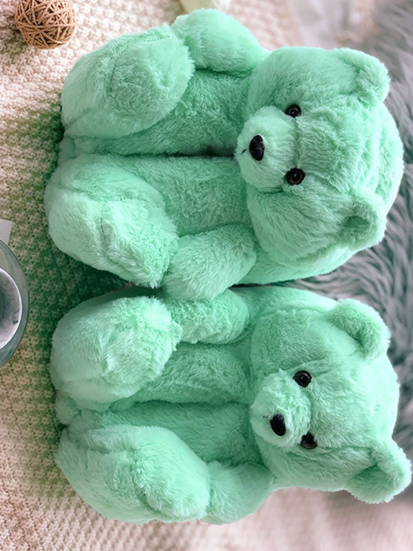 Fluffy Teddy Bear Slippers - Bold Muse Co