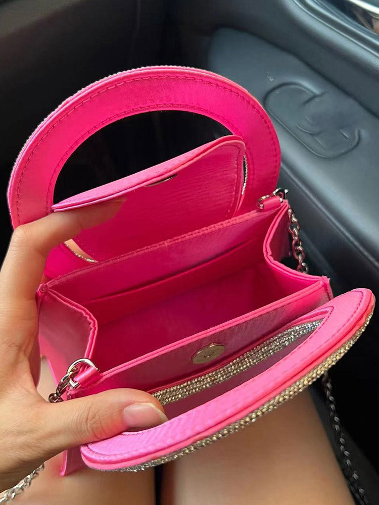 Rhinestone Handle Satin Clutch - Bold Muse Co