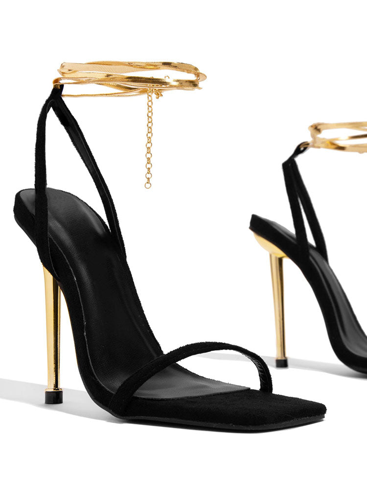 Square Toe Ankle Strap Sandals - Bold Muse Co