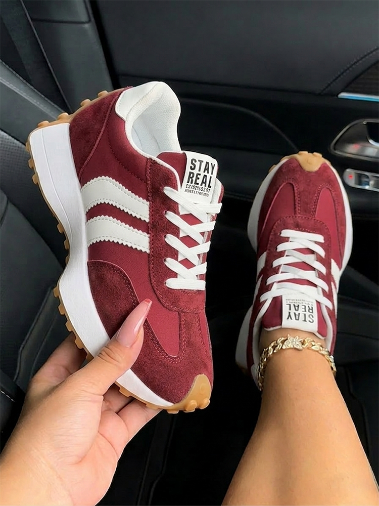 Classic Contrast Platform Sneakers