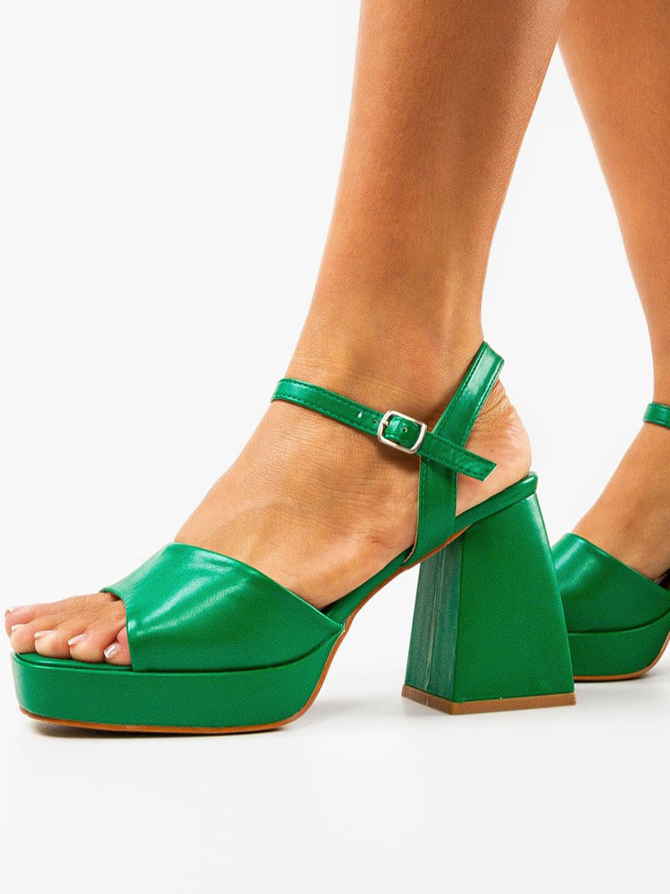 Leather Chunky Heel Sandals - Bold Muse Co