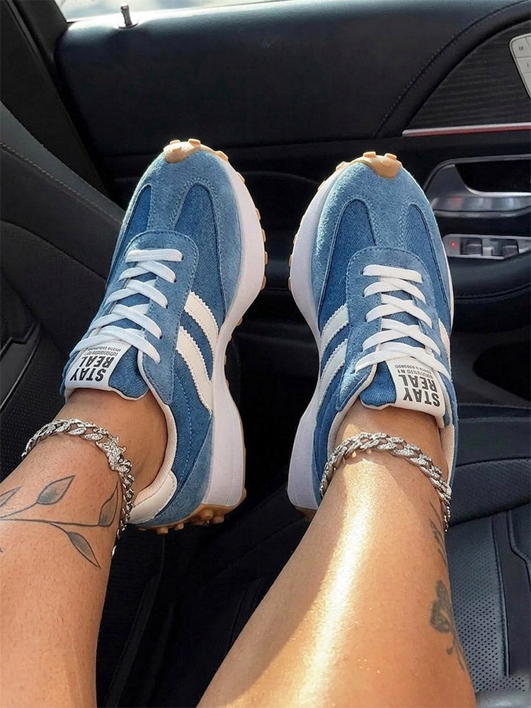Classic Contrast Platform Sneakers