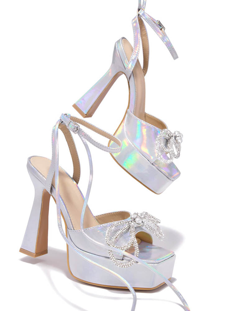 Bow Lace-up Platform Heels - Bold Muse Co