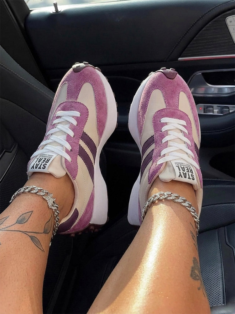 Classic Contrast Platform Sneakers